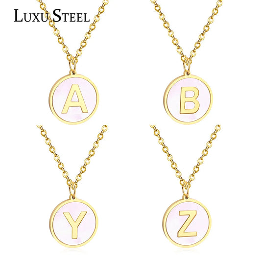 Personalized Initial Pendant – Stainless Steel & Gold Finish