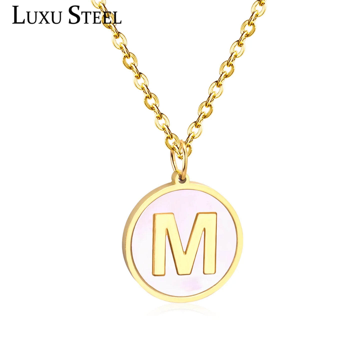 Personalized Initial Pendant – Stainless Steel & Gold Finish