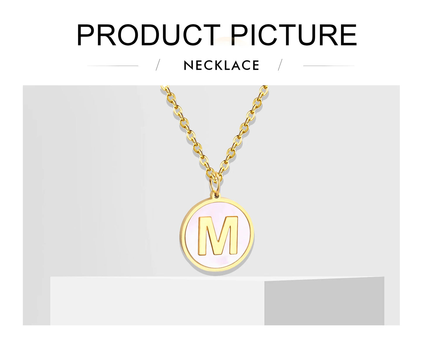 Personalized Initial Pendant – Stainless Steel & Gold Finish