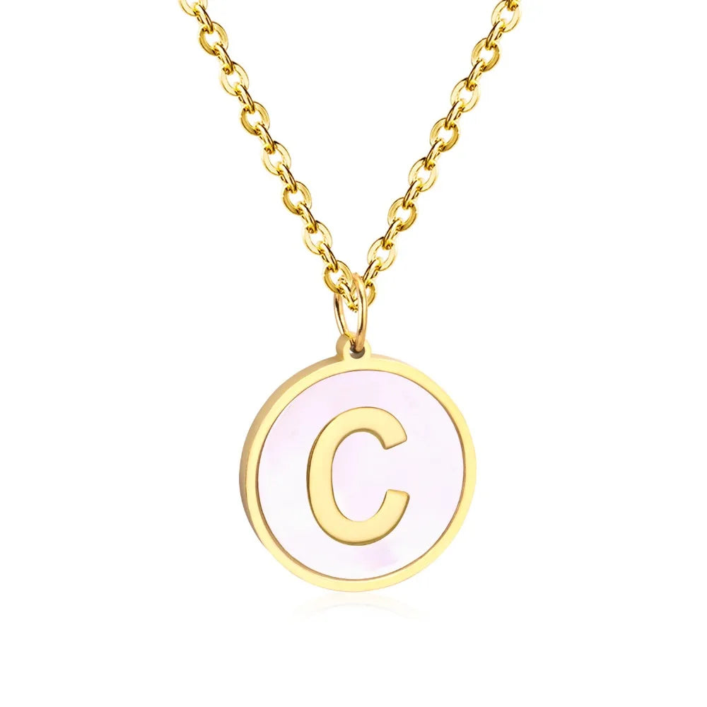 Personalized Initial Pendant – Stainless Steel & Gold Finish