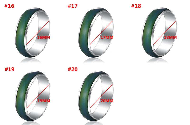 Stainless Ring Changing Color Mood Rings Feeling / Emotion Temperature Ring Wide 6mm Smart For Women Men Jewelry Mood Ring Gifts