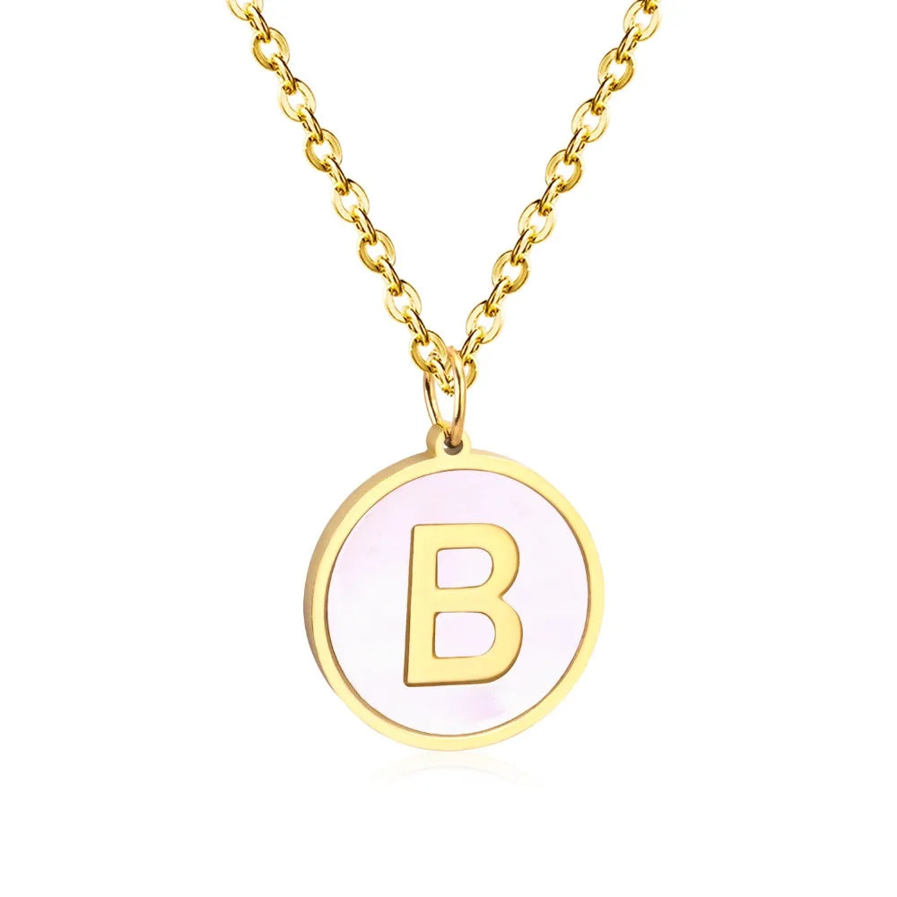 Personalized Initial Pendant – Stainless Steel & Gold Finish