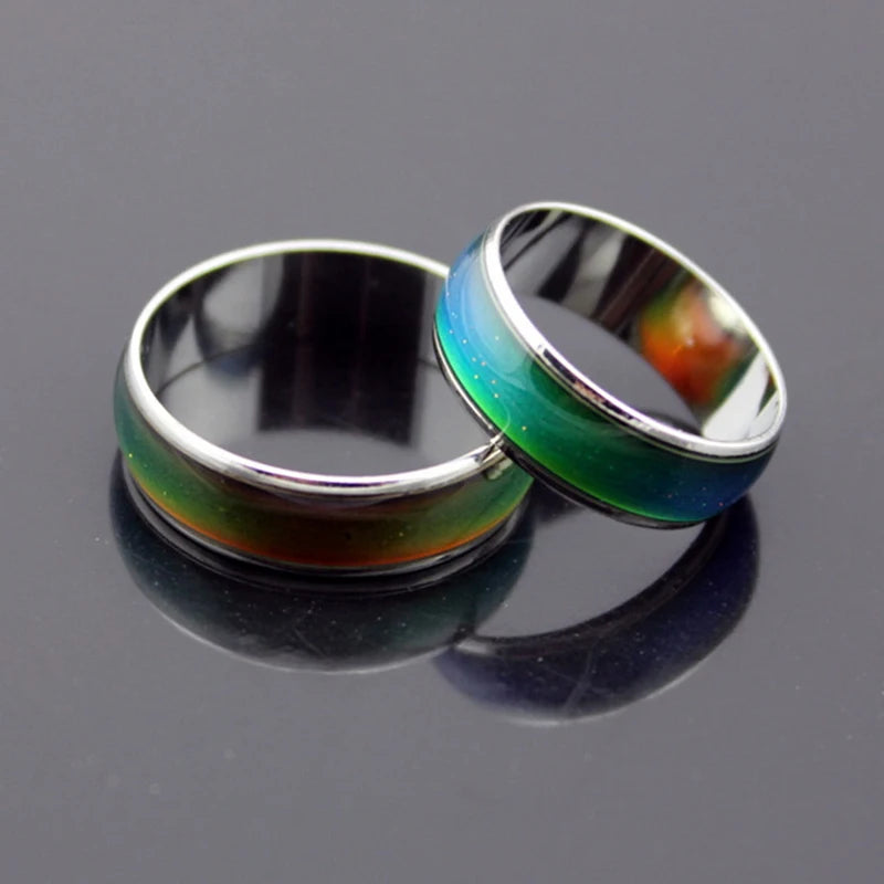 Stainless Ring Changing Color Mood Rings Feeling / Emotion Temperature Ring Wide 6mm Smart For Women Men Jewelry Mood Ring Gifts