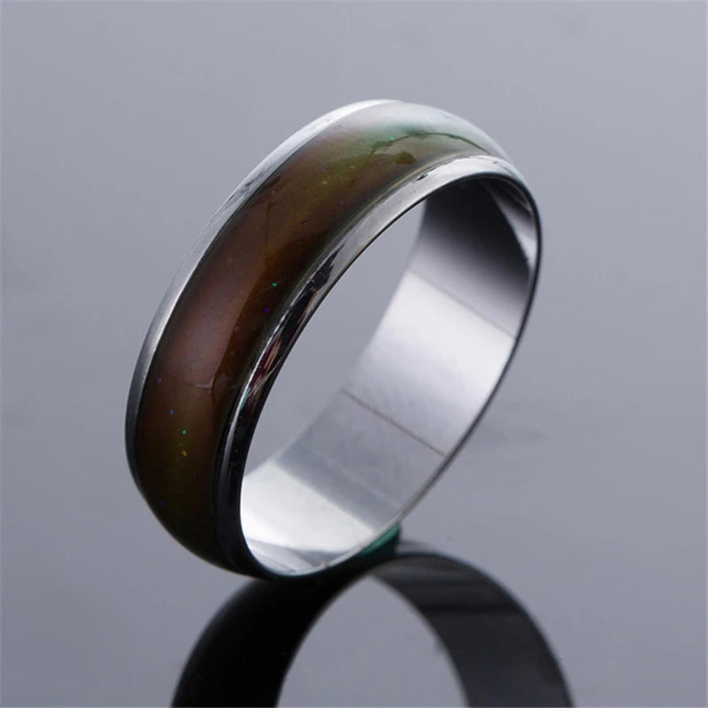 Stainless Ring Changing Color Mood Rings Feeling / Emotion Temperature Ring Wide 6mm Smart For Women Men Jewelry Mood Ring Gifts