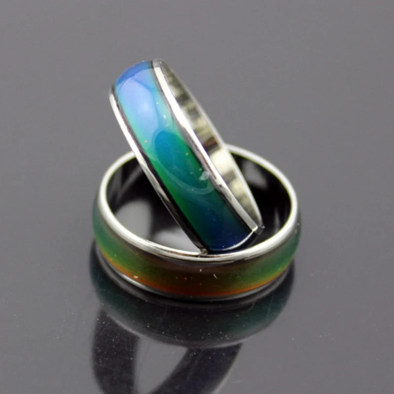 Stainless Ring Changing Color Mood Rings Feeling / Emotion Temperature Ring Wide 6mm Smart For Women Men Jewelry Mood Ring Gifts