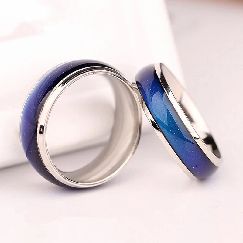 Stainless Ring Changing Color Mood Rings Feeling / Emotion Temperature Ring Wide 6mm Smart For Women Men Jewelry Mood Ring Gifts