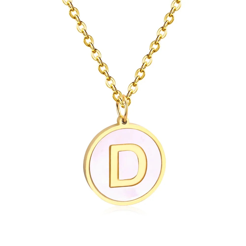 Personalized Initial Pendant – Stainless Steel & Gold Finish