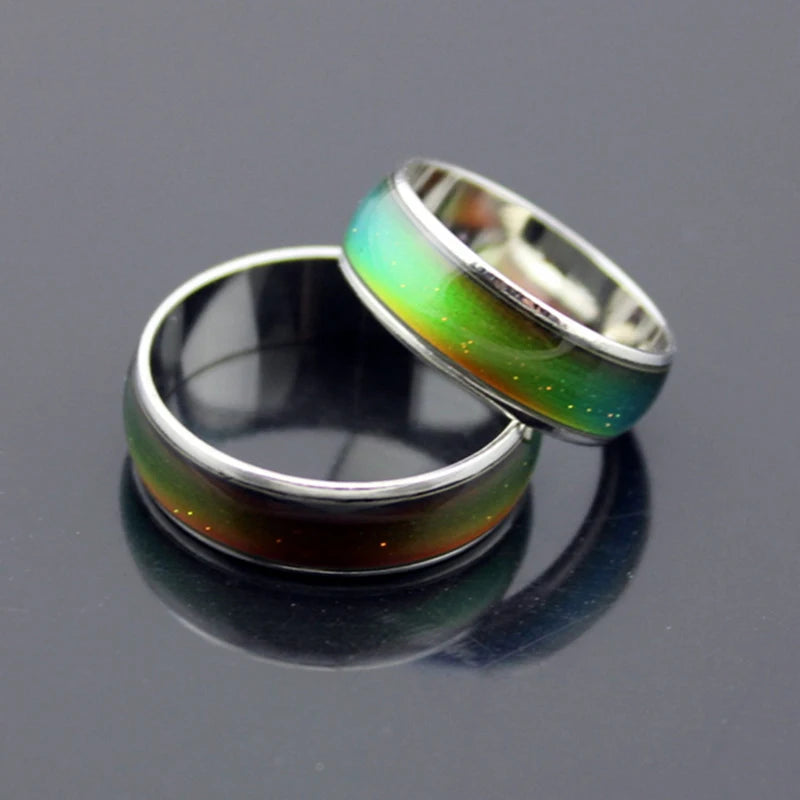 Stainless Ring Changing Color Mood Rings Feeling / Emotion Temperature Ring Wide 6mm Smart For Women Men Jewelry Mood Ring Gifts